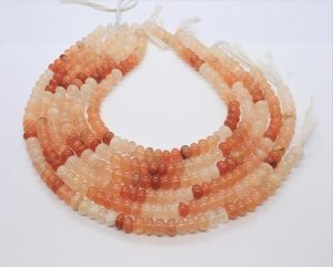 AAA <b>Red</b> Aventurine Smooth Rondelle Shape Gemstone <b>Beads</b> 10-11 MM Peach <b>Red</b> Aventurine Shaded Loose <b>Beads</b> 16 Inch Jewelry Making - Product Image 1