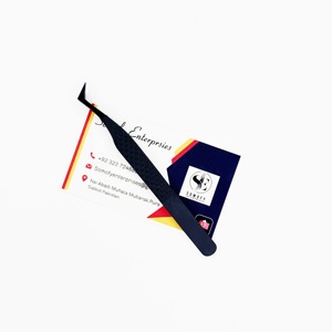 Pinzas profesionales para pestañas de acero inoxidable sólido Agarre fuerte con puntas de pestañas de volumen clásico confiable Punta de fibra puntiaguda - Product Image 1