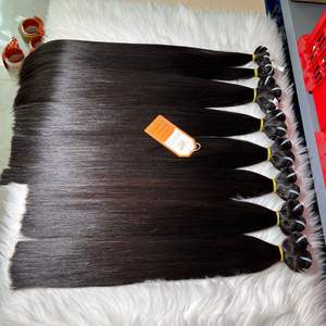 Cheveux de trame soyeux Double dessiné 100% cuticule alignée trame osseuse cheveux raides naturel noir 100% cheveux humains fournisseur vietnamien - Product Image 1