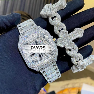 Reloj de Aleación con Diamantes de Moissanita para Hombre y Mujer, Elegante y Lujoso, Correa de 20 mm, Joyería de Moda - Product Image 1