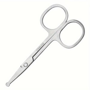 Ciseaux de précision en acier inoxydable pour barbe et poils du visage, pointe arrondie sûre, idéal pour hommes et femmes, réutilisable, pointe arrondie de sécurité pour les oreilles - Product Image 4