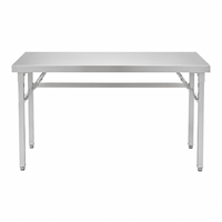 Table pliante professionnelle pour la restauration, en acier inoxydable, de qualité commerciale, plan de travail portable pour la préparation des aliments, pour les événements et les fêtes