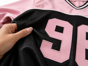 Fabricant OEM de maillots de football américain color block en gros, avec numéro appliqué personnalisé, en maille oversize, unisexe, hauts de sport de printemps - Product Image 4