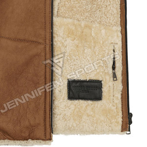 Chaleco de Pesca Multibolsillos con Logotipo Personalizado de Fábrica, Cuero Vacuno Genuino con Forro de Piel, Chaleco de Trabajo para Caza al Aire Libre - Product Image 4