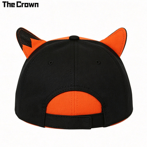 Custom Logo Funny <b>Hat</b> Embroidered Character Face Cap Wholesale Bulk 3D Horn Ears <b>Flat</b> Brim Novelty <b>Hat</b> Manufacturer - Product Image 3