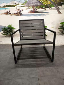 Chaise de jardin moderne Lumetal KTS-170605-03 avec lattes en PS et structure en acier, design durable pour utilisation sur sol dur - Product Image 2