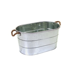 Prix promotionnels : Ensemble de 3 seaux à plantes en métal galvanisé, style rustique, pots de fleurs d'extérieur pour la décoration de jardin - Product Image 5