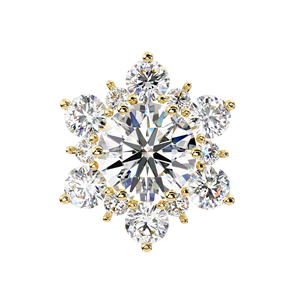 Anillo de Lujo para Novia y Anillo de Declaración de Amor, Chapado en Oro de 18K, con Diamante Cultivado en Laboratorio, Corte Brillante Redondo, Certificado IGI - Product Image 2