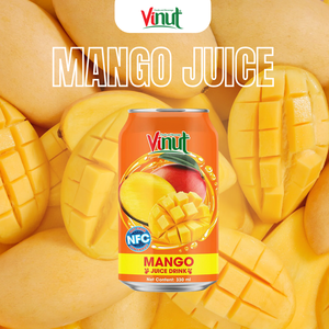 Jus de mangue purée en canette aluminium 330ml, sans sucre ajouté, fraîchement pressé, sans glucose ajouté, sans OGM, Brix 10%, boîte en gros - Product Image 1