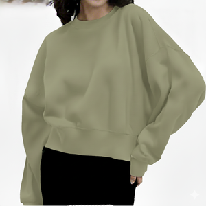เสื้อสเวตเชิ้ตคอกลมผ้าฝ้ายฟลีซ 100% สำหรับผู้หญิง แห้งเร็ว ระบายอากาศได้ดี เป็นมิตรกับสิ่งแวดล้อม เนื้อผ้านุ่ม สวมใส่สบาย แขนยาว ทรงปกติ สำหรับฤดูหนาว - Product Image 2