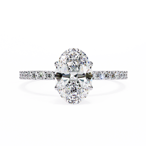 Anillo de Compromiso con Diamante Ovalado de 1 Quilate Cultivado en Laboratorio, Diseño Único, Oro de 14K, Certificado IGI, Diamante VS DEF para Aniversario o Boda - Product Image 3