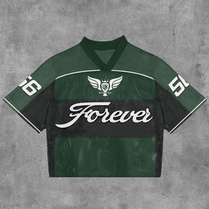 2026 Summer Mens Cropped Mesh Boxy Fit Football Jersey <b>100</b> Percent <b>Polyester</b> 220gsm Soccer <b>Shirt</b> Athletic Top - Product Image 4