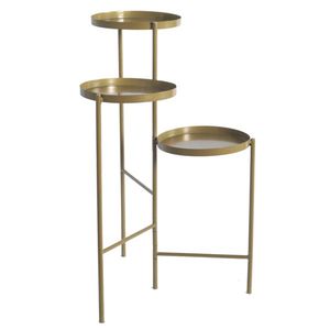 Soporte de planta de metal dorado de tres niveles para decoración del hogar - Product Image 5