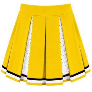 Ensemble d'uniforme de cheerleading jaune : Crop top et jupe plissée pour compétition de danse d'équipe, tenue de performance sportive - Product Image 6