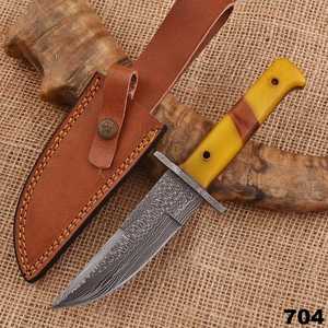 Custom Handmade Damascus Steel Skinnner Knife Drop Point Blade Micarta Handle 9 Inch DIY Outdoor <b>Tool</b> - Product Image 5