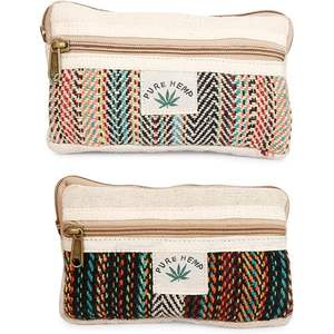 Bolsa de maquillaje de yute natural con cremallera frontal, estilo indio - Product Image 4