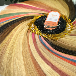 Venta al por mayor de cabello crudo vendedor Tabla de anillos 100% cabello humano virgen color anillo personalizado anillo de color para salón extensiones de cabello tienda - Product Image 3