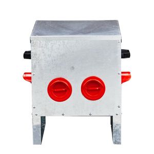 Comedero Automático para Pollos de Gran Capacidad, 4 Puertos, con Asas Metálicas a Prueba de Roedores y Tapa Galvanizada - Product Image 1