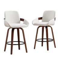 Tabouret de bar haut de gamme moderne en cuir PU avec dossier et repose-pieds en bois pour restaurant et mobilier de bar