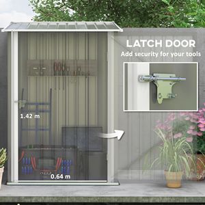 Casetta da Giardino 3.3x3.4 ft in Acciaio Zincato Grigio con Porta Lucchettabile, Facile Montaggio, Telaio in Lega di Alluminio e Plastica - Product Image 5