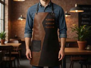 Tablier en cuir de qualité supérieure avec quincaillerie personnalisée, matériau de qualité professionnelle, prix de gros pour les commandes en gros LPN-0287 - Product Image 2