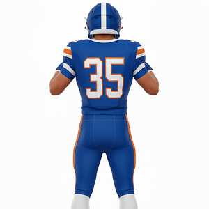 ชุดยูนิฟอร์มอเมริกันฟุตบอลแบบสั้นบุฟองน้ำ ระบายอากาศได้ดี ออกแบบลายซับลิเมชั่นตามสั่ง คุณภาพสูง ผลิตแบบ OEM ODM ผ้าโพลีเอสเตอร์ 100% สีพื้น - Product Image 6