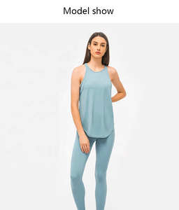 Débardeur de sport uni pour femme, sans manches, col rond, 100 % coton jersey, logo sur le devant, respirant, idéal pour l'entraînement, qualité économique - Product Image 4