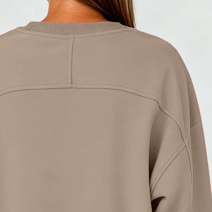 Sudadera de algodón grueso con cuello redondo para mujer, estilo casual, holgada y ligera. - Product Image 6