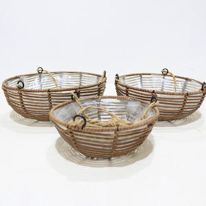 Artex Dong Thap Vietnam CH2319A Jardinières suspendues d'intérieur en jonc de mer et jacinthe d'eau, faites à la main, décoratives - Product Image 3