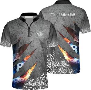 Camisetas de Snooker al por Mayor, Tallas Grandes, Personalizadas para Hombre, Sublimadas, de Spandex/Poliéster, Jersey de Billar de Secado Rápido - Product Image 6