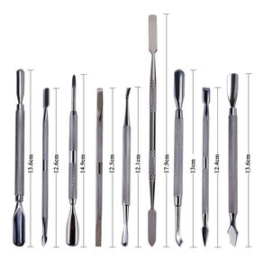 Juego Profesional de Lima y Raspador de Uñas Eléctrico Mini de Doble Cara de Acero Inoxidable con Estuche de Cuero PU - Product Image 4