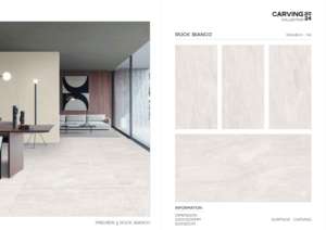 Premium carving finish polished glazed porcelain tiles tailored for large <b>scale</b> flooring wall solutions in sophisticated - Product Image 2