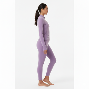 Conjunto de Yoga Sólido Nuevo 2026 para Mujer, 3 Piezas: Sujetador Deportivo, Chaqueta con Cremallera Frontal, Pantalones de Cintura Alta, Ropa Deportiva Ecológica de Secado Rápido - Product Image 4