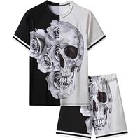Conjuntos de Primavera para Hombre de Buena Calidad, Camisetas y Pantalones Cortos de Secado Rápido, Transpirables, Estilo Vintage, Bloques de Color, Tejido Satinado, Venta al Por Mayor