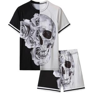 Ensembles Printemps Homme de Bonne Qualité : T-shirts et Shorts Séchage Rapide Style Vintage Color Block 50% Polyester 50% Coton Vente en Gros Très Demandé - Product Image 4