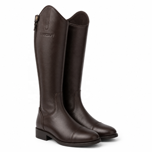 Bottes d'équitation personnalisées en cuir PU, à fermeture éclair, antidérapantes, de luxe, pour le sport et les activités de plein air, couleur unie, pleine longueur - Product Image 1