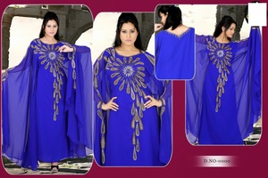 Caftán Marroquí de Lujo 2022, Elegante y Bellamente Coloreado, Hecho a Mano, Vestido Musulmán Tradicional para Adultos con Cuentas de Piedra, Transpirable - Product Image 2