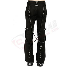Customized Handmade <b>Leather</b> Fashion Gothic Pant Chain-Goth Punk-Style <b>Black</b> Gothic Vintage-Cotton Trouser Pants - Product Image 4