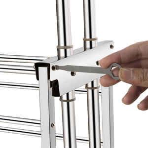 Four Layer Stainless Steel <b>Clothes</b> <b>Drying</b> <b>Rack</b> Large <b>Foldable</b> Movable Laundry Organizer Space Saving Standing Stand With Wheels - Product Image 3