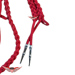 Aiguillette Militar Roja, Cordón de Hombro en Rojo, Aiguillette Trenzada con Punta Metálica Plateada - Product Image 2
