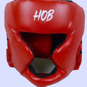 Protector de Cabeza para Boxeo HOB, Cuero PU Rojo, Unisex, Adulto, Casco Deportivo Protector, Impresión por Transferencia de Calor, Cierre de Velcro - Product Image 5