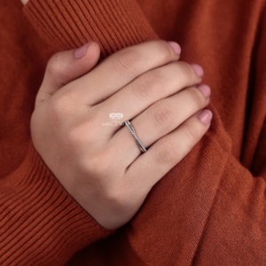 Curved Lab Grown Diamond Twisted Wedding Band 14K Gold Minimalist Stackable Bridal <b>Ring</b> Matching Band Manufacturer Supplier - Product Image 6