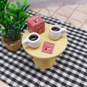 1/12 Scale <b>Plastic</b> Dollhouse Round <b>Table</b> with Modern Pedestal Design DIY Decor for Miniature Homes - Product Image 2