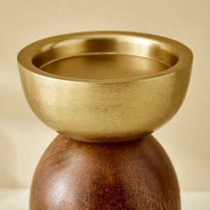 Juego de Portavelas Modernos de Madera y Metal Dorado, Centro de Mesa Decorativo para el Hogar, Sala de Estar, Bodas y Fiestas - Product Image 2