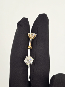 Pendientes de Diamantes de Oro Amarillo de 14K y 18K, Diamantes Cultivados en Laboratorio, Corte Redondo, para Mujer, Elegantes, para Uso Diario, Regalo de Boda, Joyería - Product Image 5