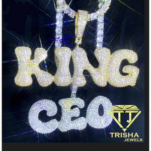 Custom <b>Name</b> Pendant Lab Grown Diamond Iced Out Necklace Gold <b>Chain</b> Luxury Statement Jewelry - Product Image 1