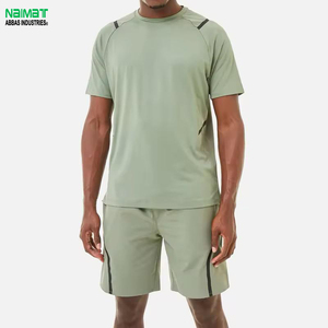 ไนมัตเสื้อยืดคอกลมสีทึบสำหรับผู้ชาย แห้งเร็ว ผ้าถักโพลีเอสเตอร์ สแปนเด็กซ์ ชุดลำลองสำหรับฤดูร้อน - Product Image 1