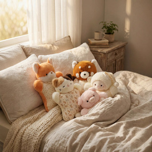 Coussin en forme de haricot personnalisable en stock, série maternelle pour animaux mignons, jouet en peluche apaisant et anti-stress - Product Image 4