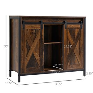 Credenza Rustica Artigianale Stile Fienile con Ripiani Scorrevoli Regolabili per Villa e Ingressi - Product Image 3