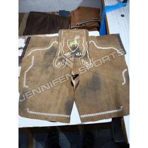 Pantalones Cortos de Cuero de Vaca Estilo Bávaro para Hombre, Transpirables, Ecológicos, con Bordado Estilo Oktoberfest - Product Image 4